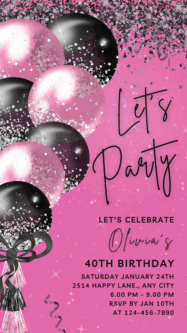 Animated Fun Let's Party invitation, Dance Night Invite for any Event Celebration, Editable Video Birthday Template | Digital E-vite