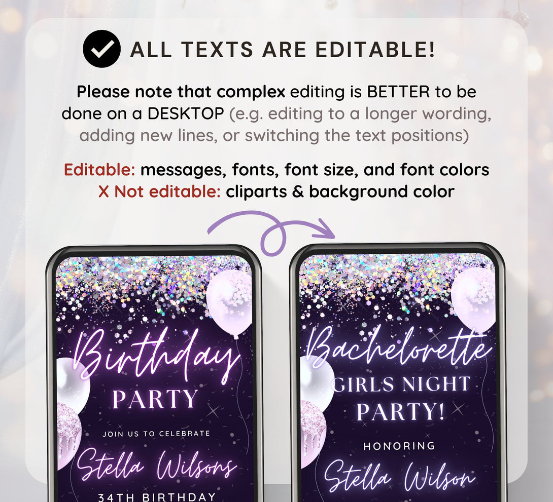 Animated Let's Dinner Invite for any Event Celebration, Editable Video Template, Birthday invitation for any Age| Digital E-vite - Visley Printables