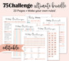 Editable 75 Day Tough Challenge, Hard Rules PDF Printable Progress Tracker, Printable Journal, Go Hard for 75 Days Template Digital Download - Visley Printables