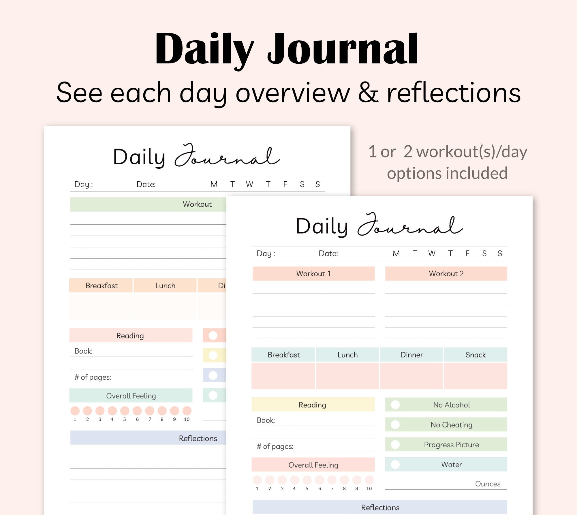 Printable 75 Day Tough Challenge Tracker, 75 Day Hard Rules Journal Te ...