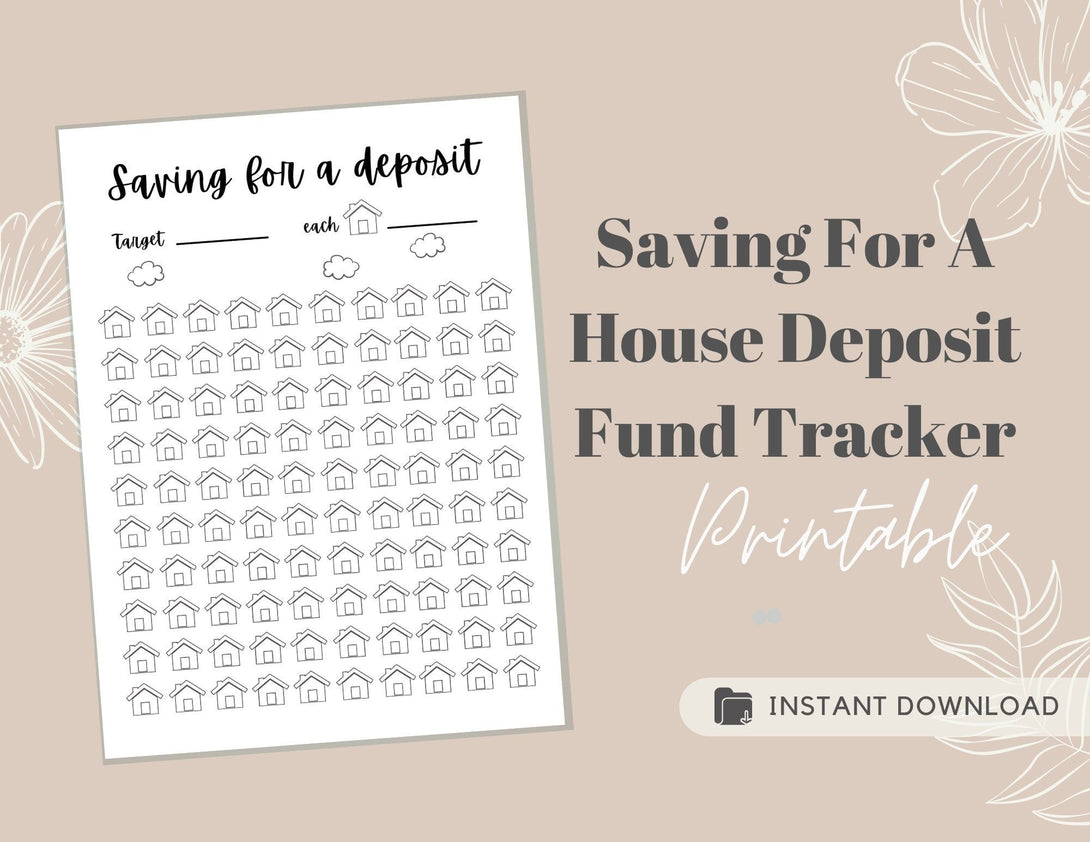 Saving For A House Deposit Fund Tracker Printable, House Down Payment Savings Chart, Mortgage Payoff Debt Tracker Progress - Digital File - Visley Printables