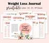 Weight Loss Journal 100 lbs/kg Loss Tracker Chart Fitness & Self Care Pound Lost Planner Printable Journal Insert- Digital Download - Visley Printables